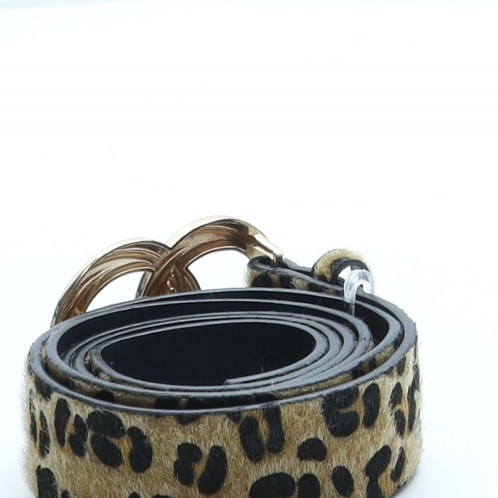Primark Womens Beige Animal Print Polyester Fashion Belt Belt Size XL