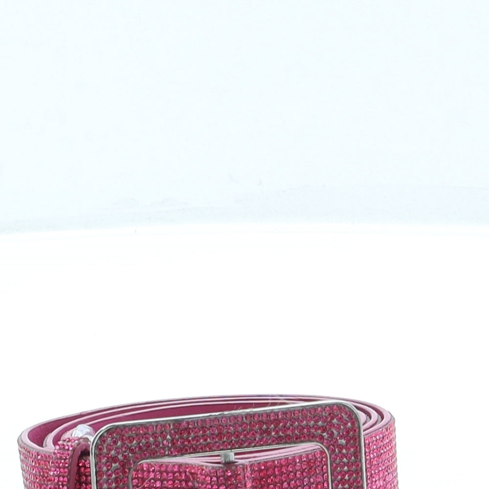 Primark Womens Pink Solid Polyester Fashion Belt Belt Size M