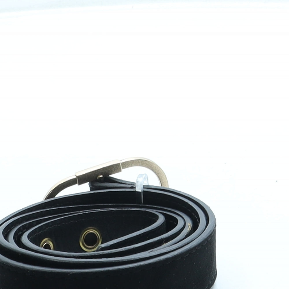 Primark Womens Black Solid Polyester Fashion Belt Belt Size M
