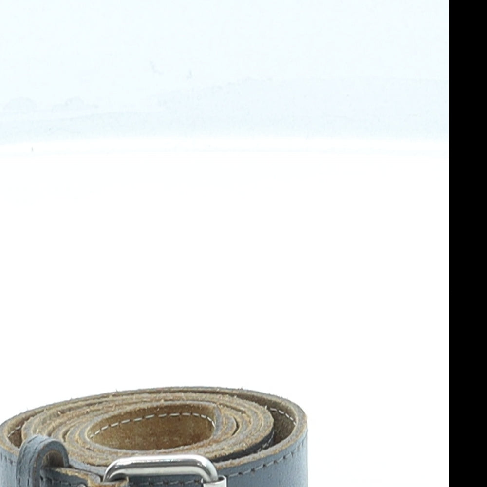 Preworn Womens Grey Solid Leather Dress Belt Belt Size 36