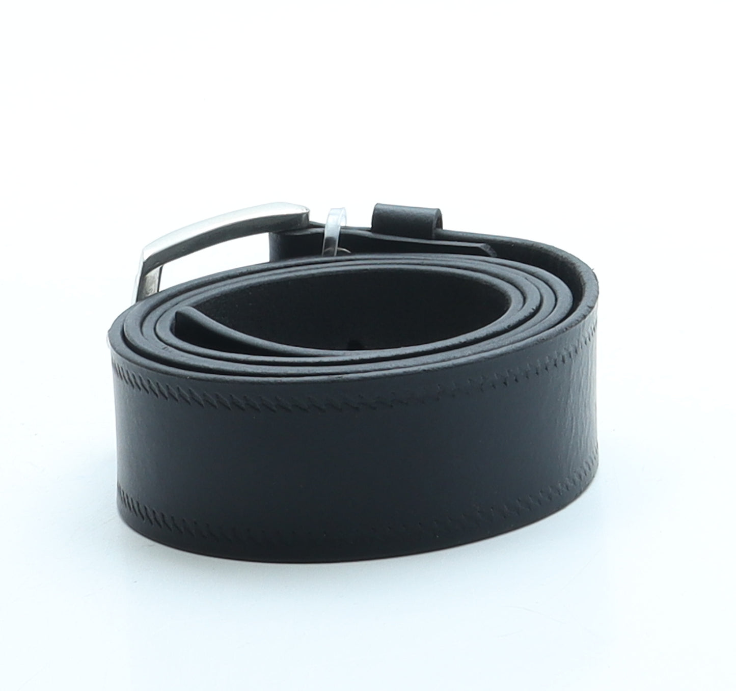 Tailored Image Mens Black Solid Leather Dress Belt Belt Size 42