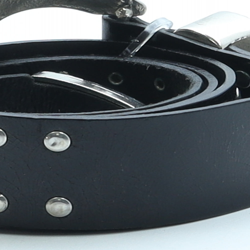 River Island Womens Black Solid Faux Leather Fashion Belt Belt Size M