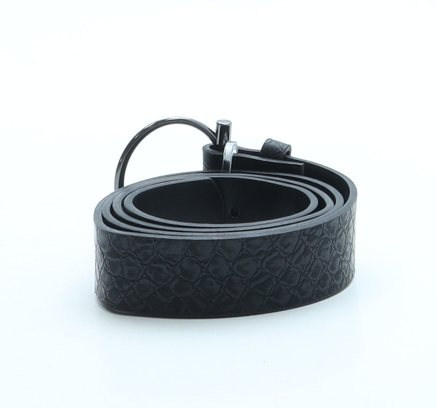 Preworn Womens Black Animal Print Faux Leather Fashion Belt Belt Size 10