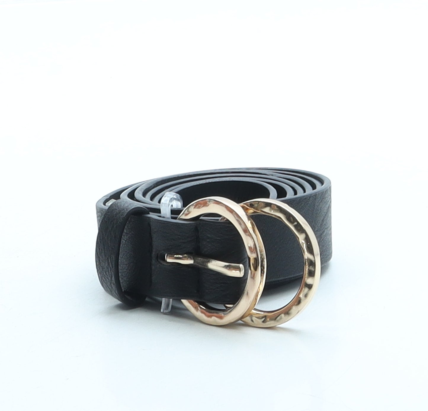 Primark Womens Black Solid Faux Leather Fashion Belt Belt Size M