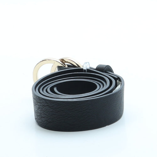 Primark Womens Black Solid Faux Leather Fashion Belt Belt Size M