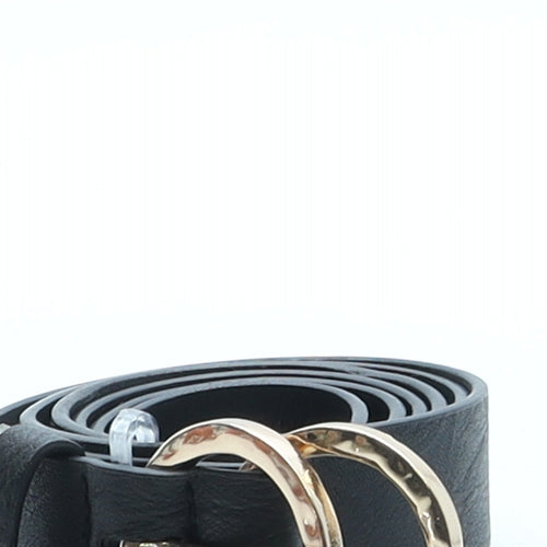 Primark Womens Black Solid Faux Leather Fashion Belt Belt Size M