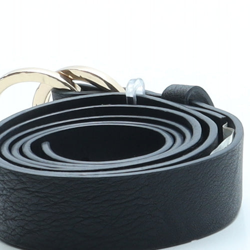 Primark Womens Black Solid Faux Leather Fashion Belt Belt Size M