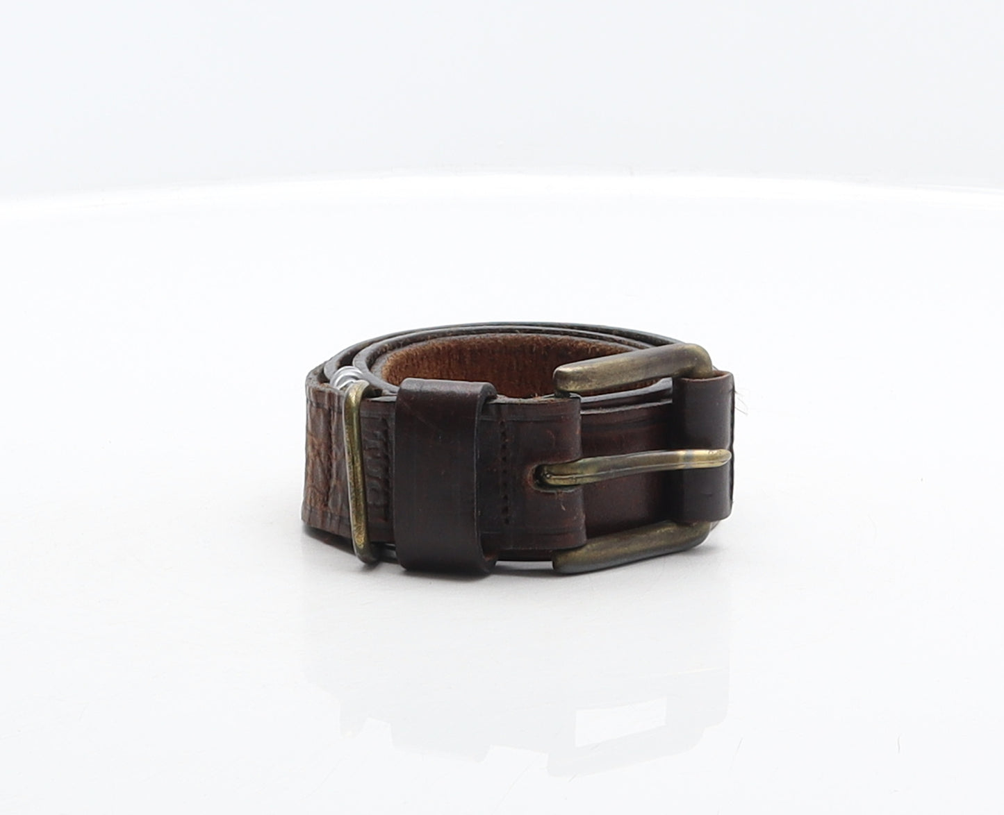 Trader Jeans Company Mens Brown Solid Leather Dress Belt Belt Size 40