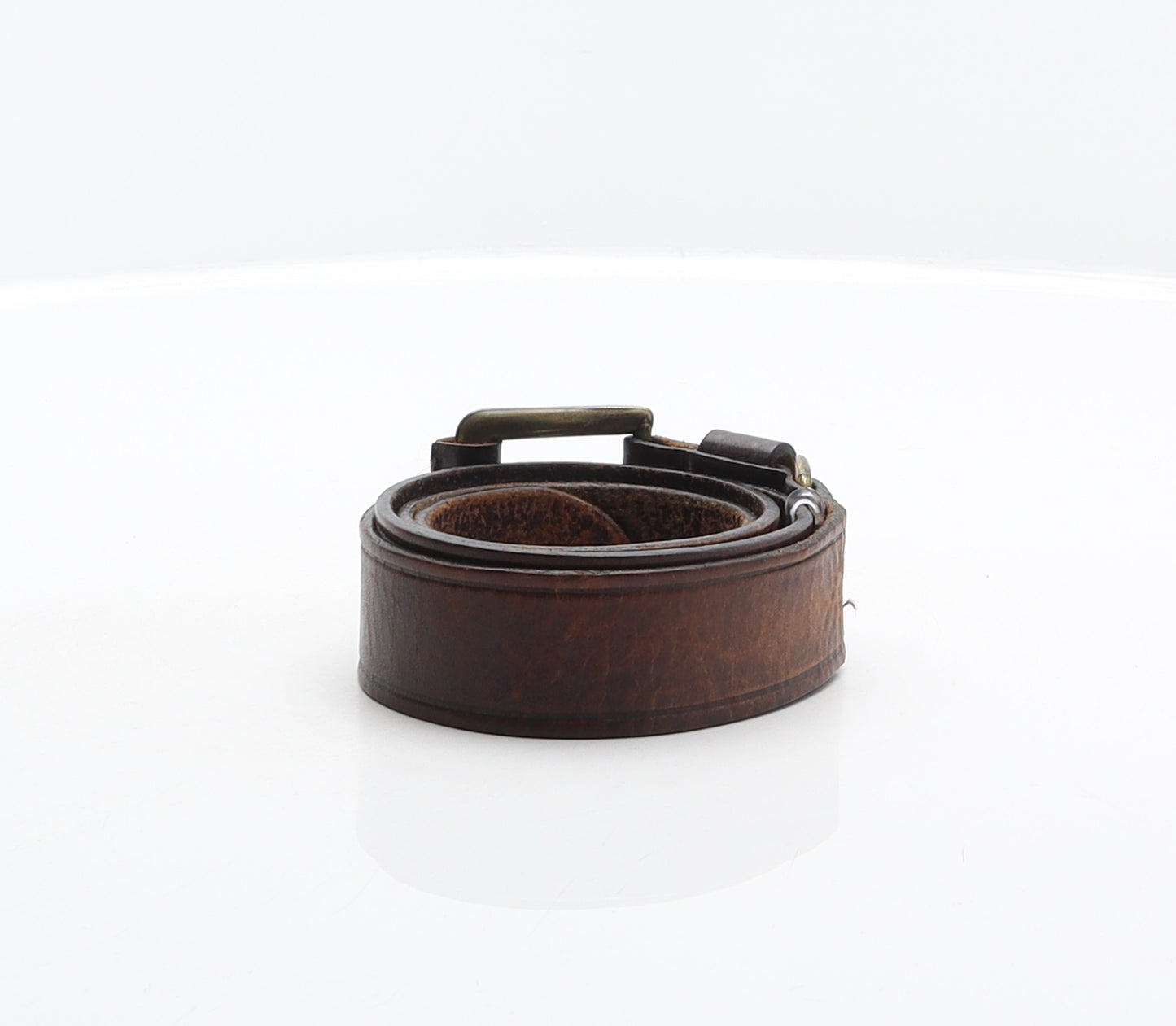 Trader Jeans Company Mens Brown Solid Leather Dress Belt Belt Size 40