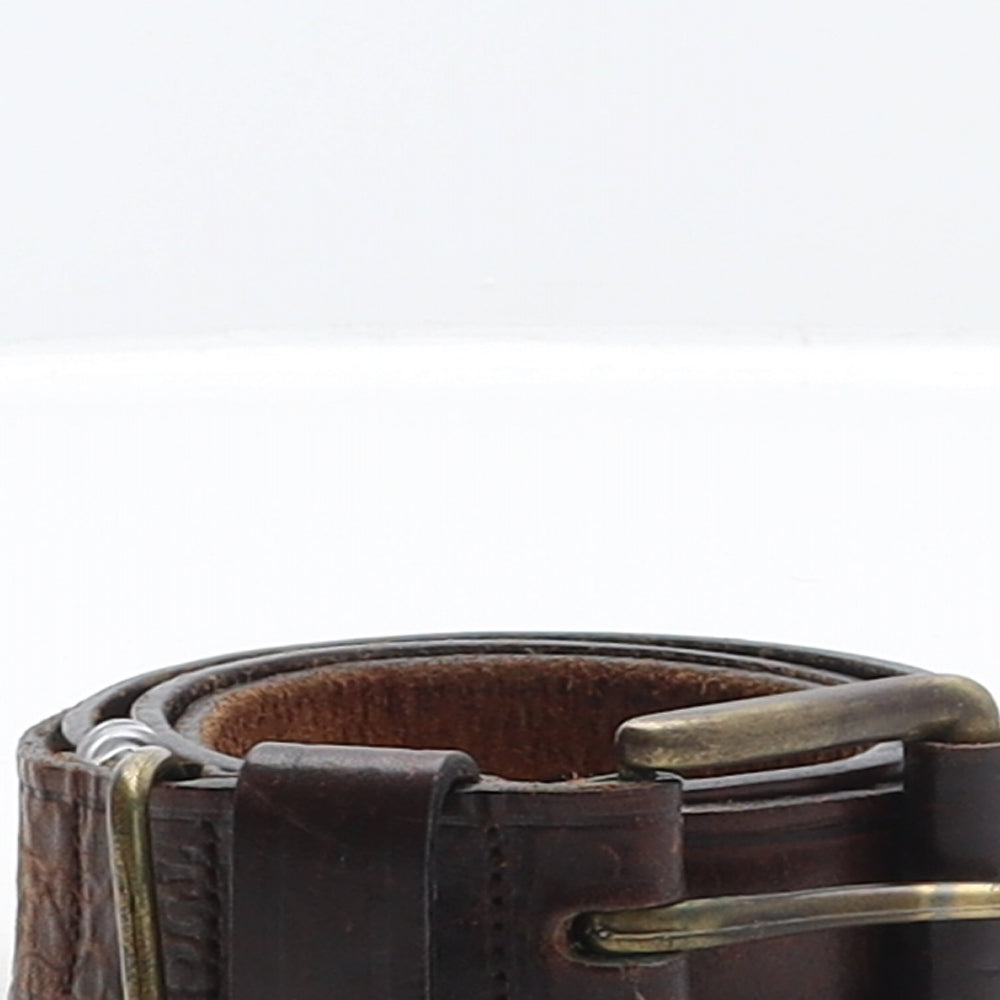Trader Jeans Company Mens Brown Solid Leather Dress Belt Belt Size 40