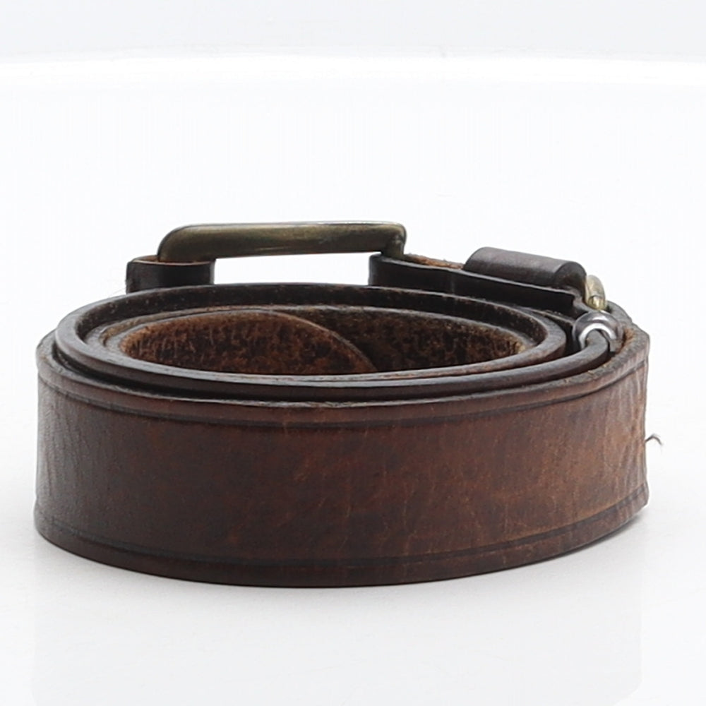 Trader Jeans Company Mens Brown Solid Leather Dress Belt Belt Size 40