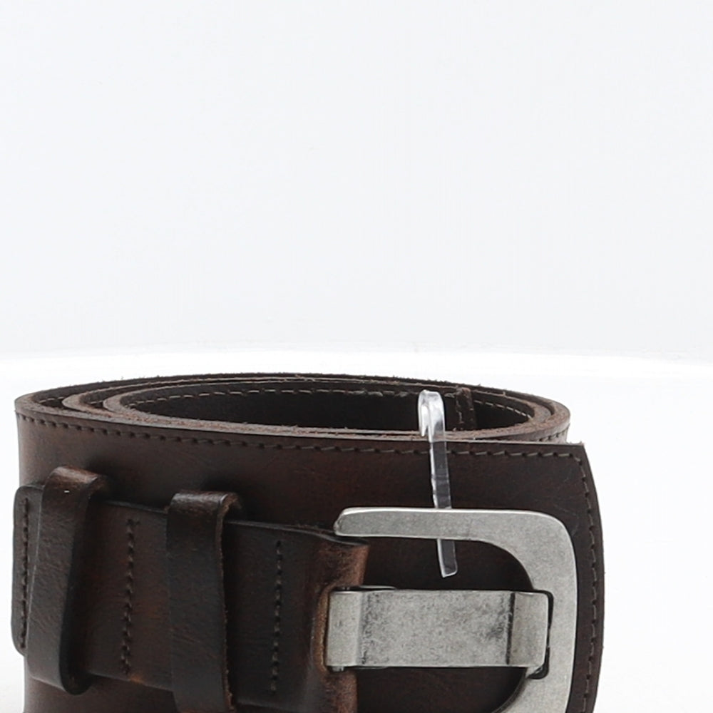 NEXT Womens Brown Solid 100% Genuine Leather Waist Belt Belt Size M