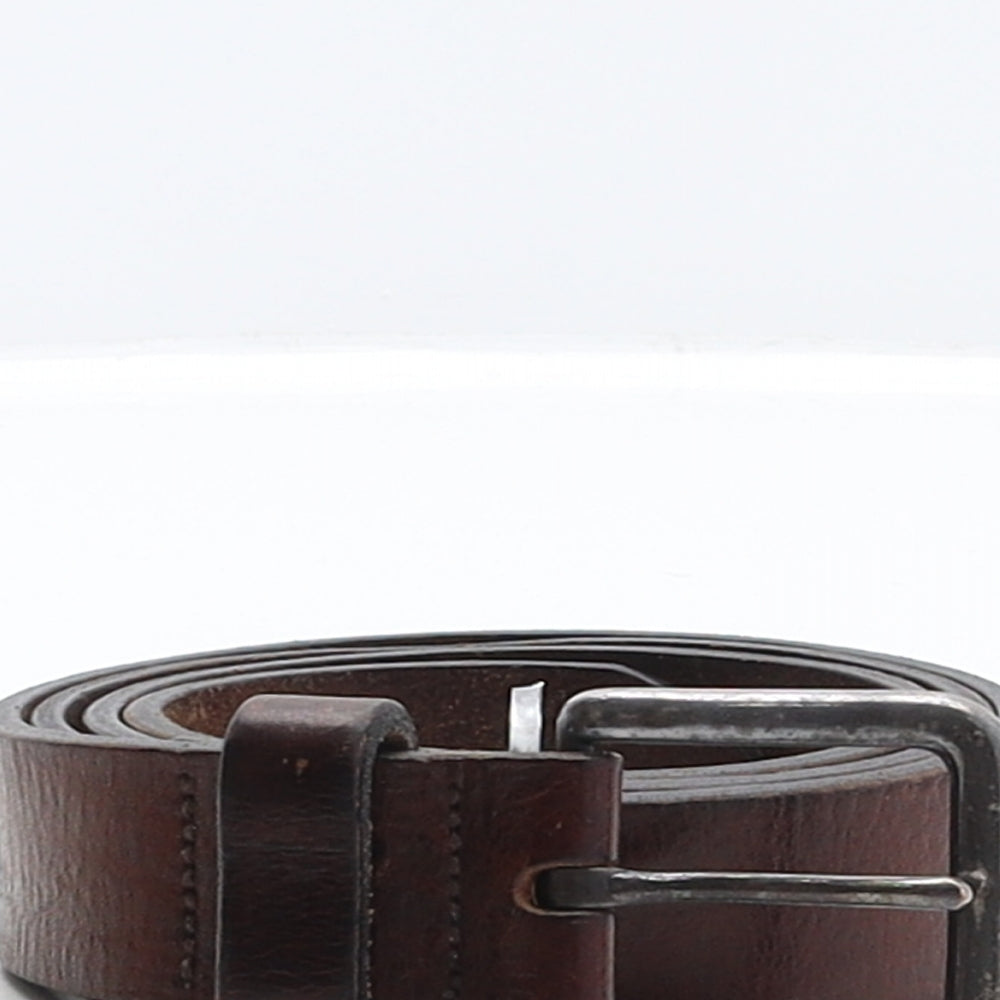 Marks and Spencer Mens Brown Solid Leather Dress Belt Belt Size 36