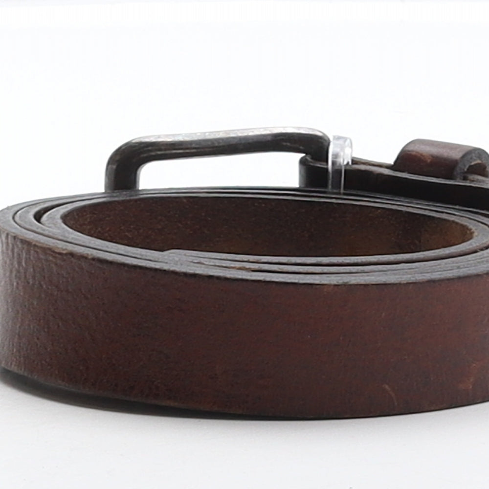 Marks and Spencer Mens Brown Solid Leather Dress Belt Belt Size 36
