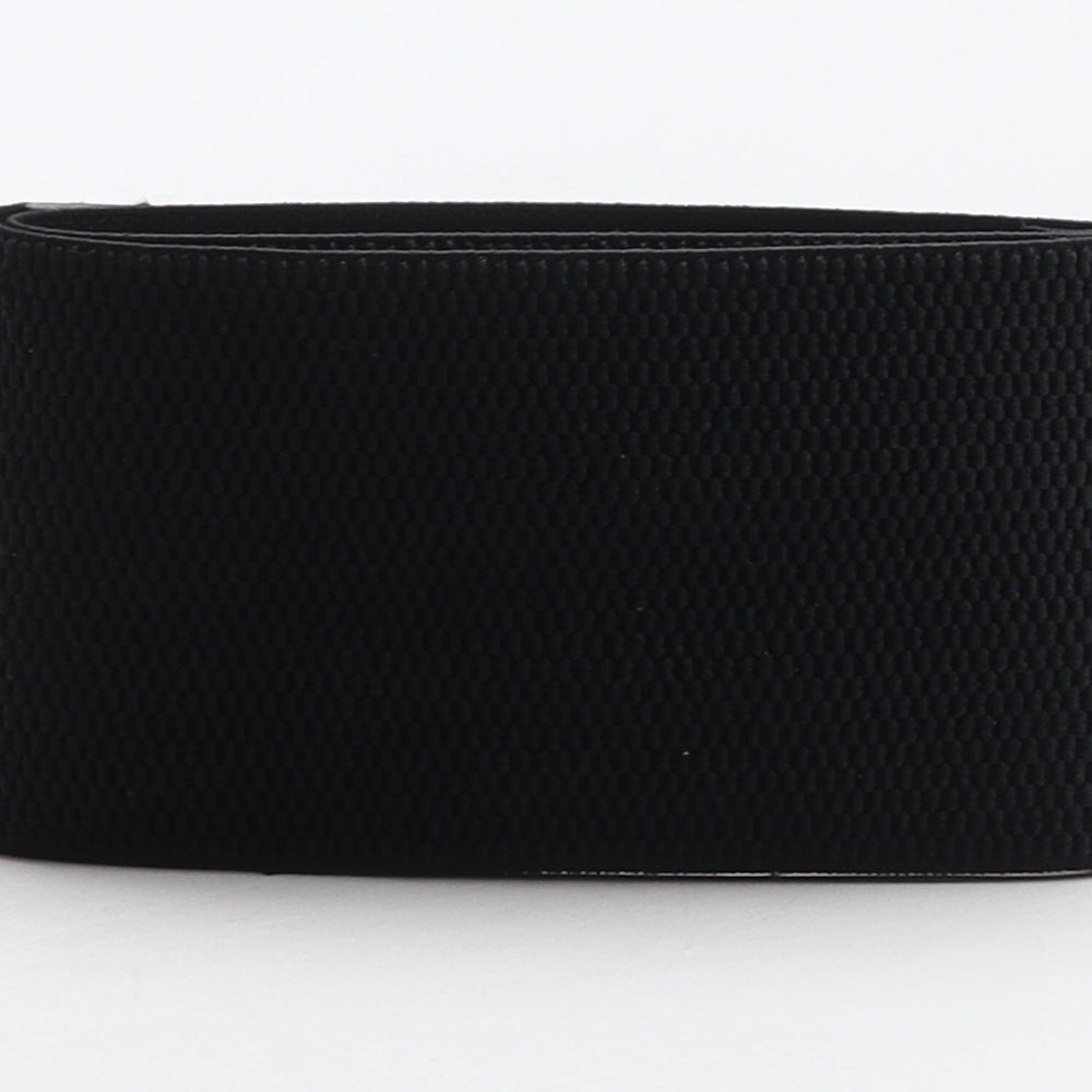 Jane Norman Womens Black Solid Polyester Waist Belt Belt Size S