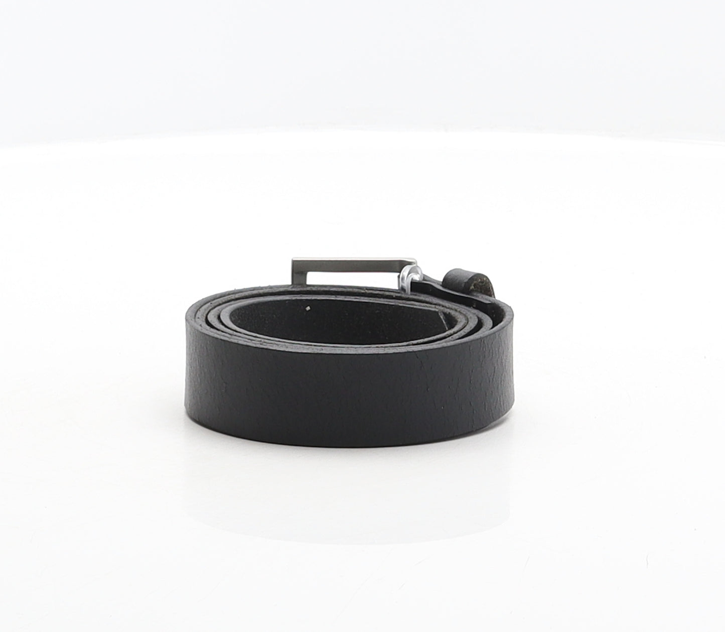 NEXT Womens Black Solid 100% Genuine Leather Basic Belt Belt Size M