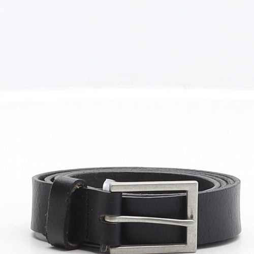 NEXT Womens Black Solid 100% Genuine Leather Basic Belt Belt Size M