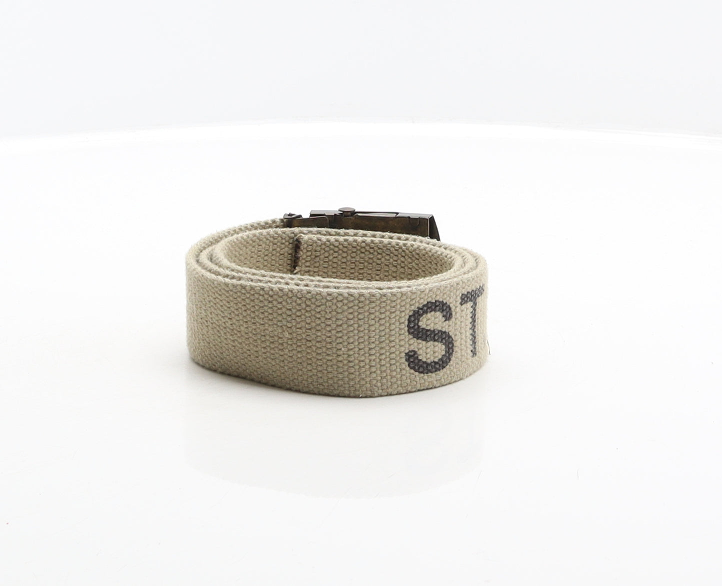 Duffer of St. George Mens Beige Solid Polyester Ratchet Belt Belt One Size