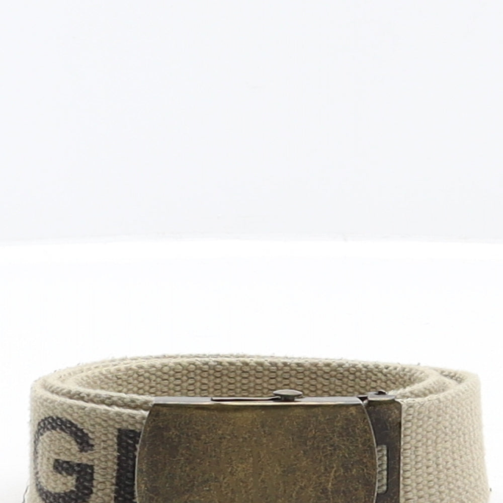 Duffer of St. George Mens Beige Solid Polyester Ratchet Belt Belt One Size