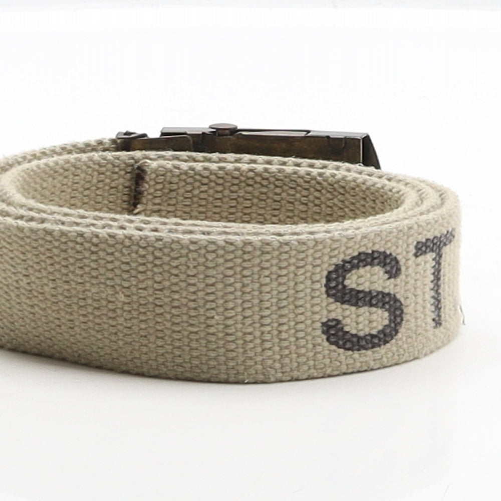 Duffer of St. George Mens Beige Solid Polyester Ratchet Belt Belt One Size