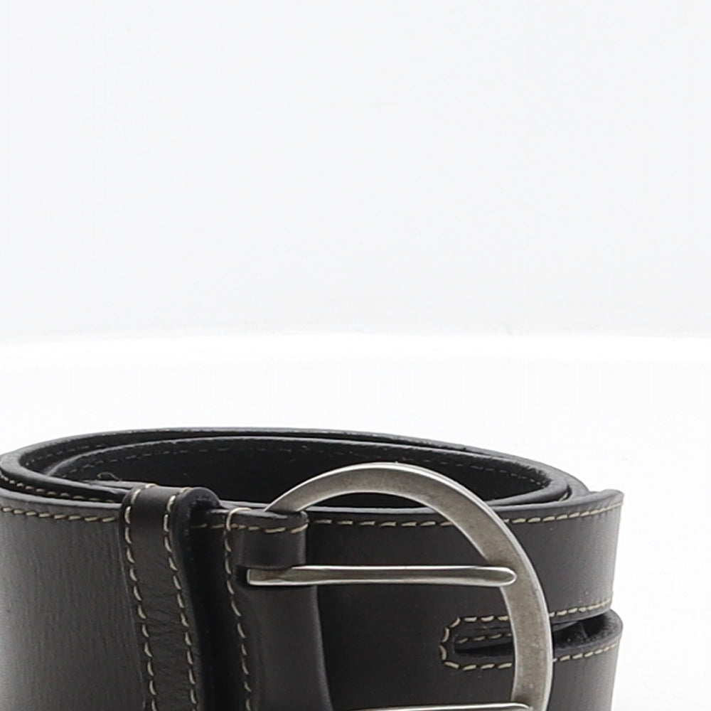 Mexx Womens Black Solid Leather Waist Belt Belt Size S