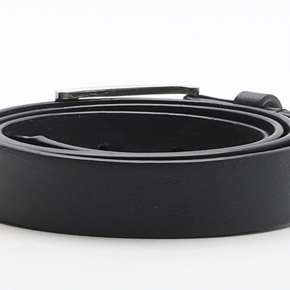 NEXT Mens Black Solid Leather Dress Belt Belt Size 34