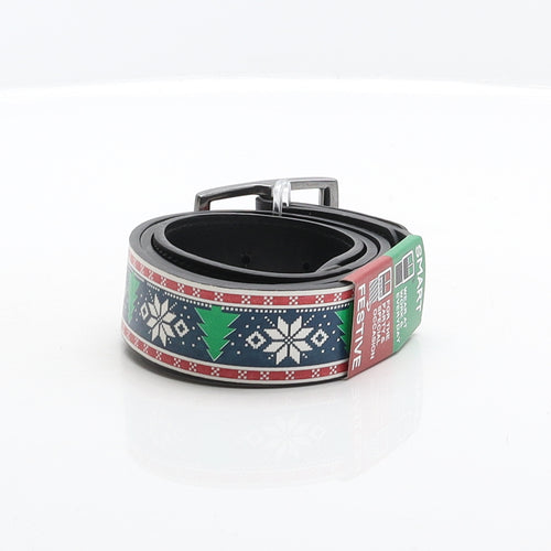 Preworn Mens Multicoloured Fair Isle Leather Dress Belt Belt One Size - Christmas, Reversible