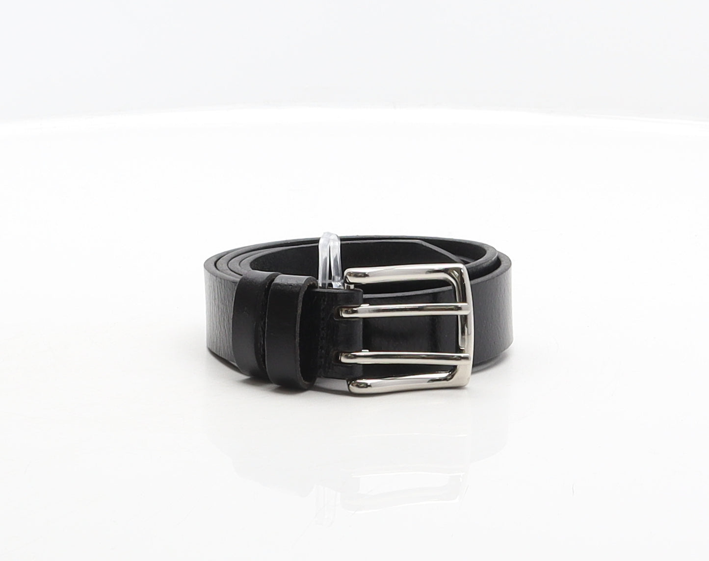 Marks and Spencer Mens Black Solid Leather Dress Belt Belt Size 34