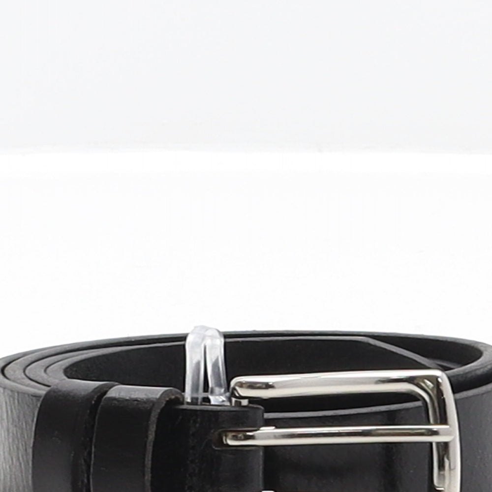 Marks and Spencer Mens Black Solid Leather Dress Belt Belt Size 34