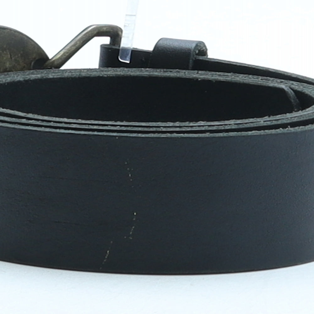 Banana Republic Womens Black Solid Leather Western Belt Belt Size S