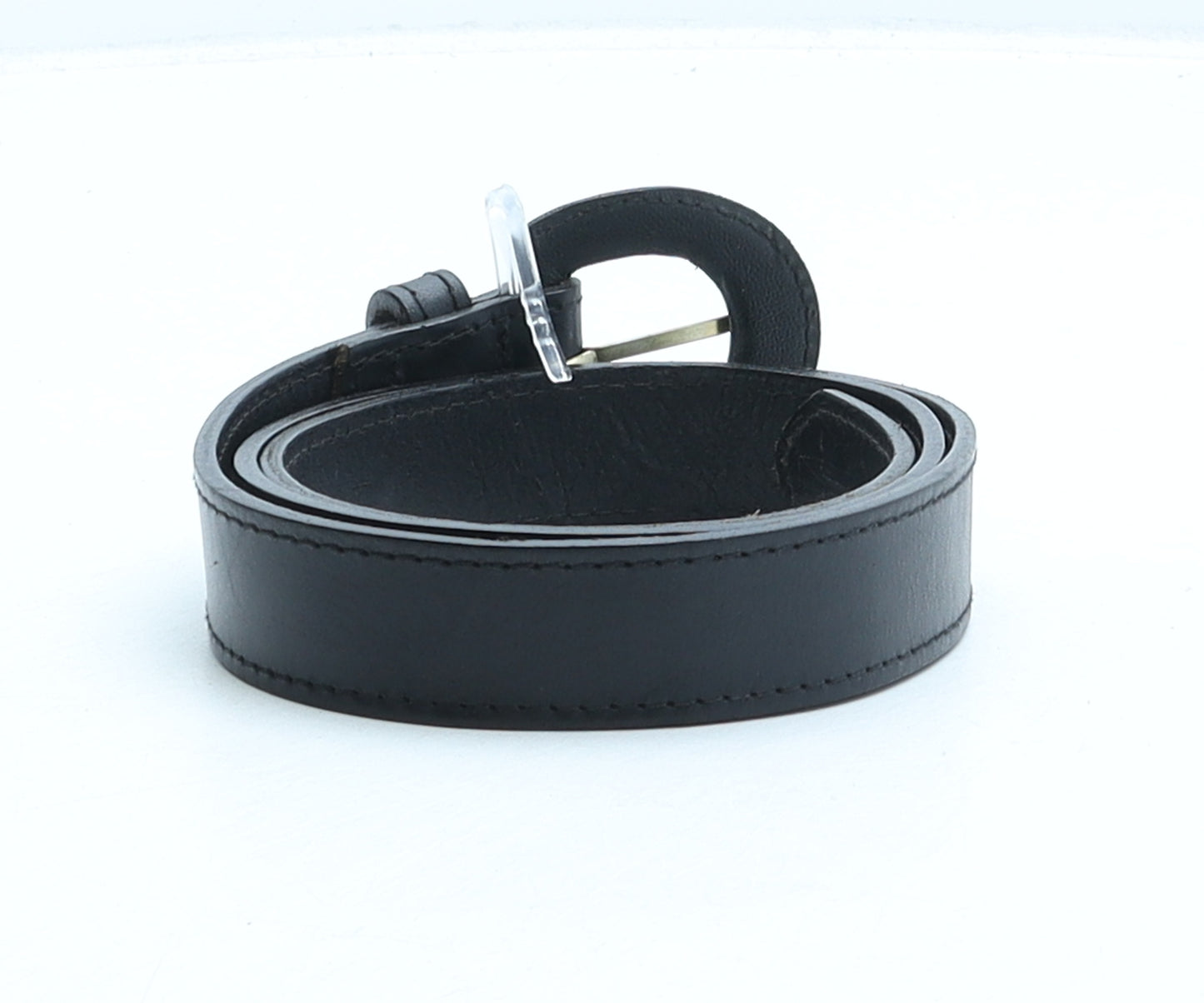 Marks and Spencer Womens Black Solid Leather Fashion Belt Belt Size 16