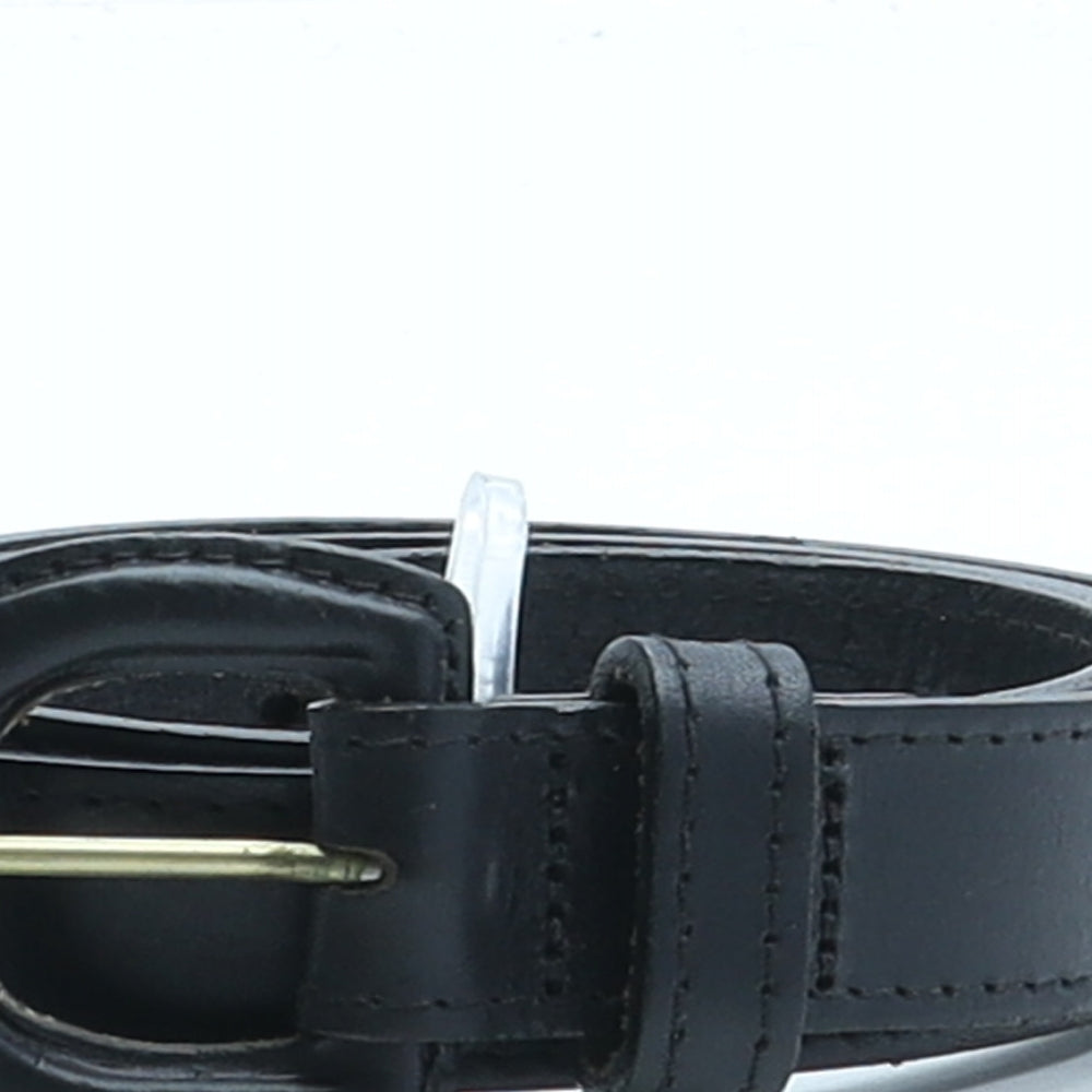 Marks and Spencer Womens Black Solid Leather Fashion Belt Belt Size 16