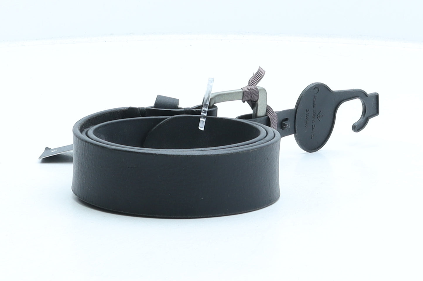 TU Mens Black Solid Leather Dress Belt Belt Size S