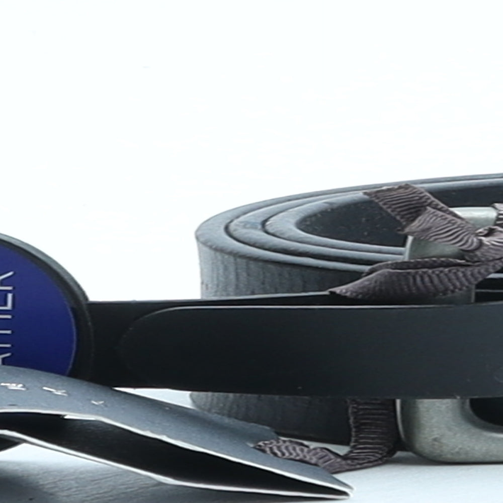 TU Mens Black Solid Leather Dress Belt Belt Size S