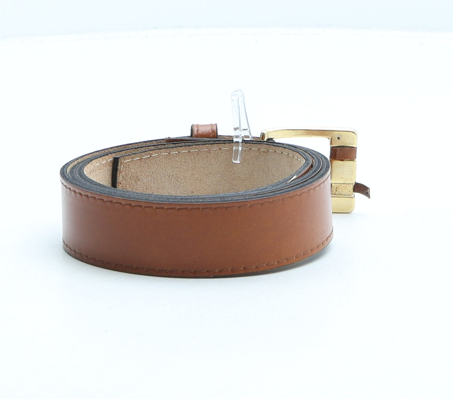 Preworn Mens Brown Solid Leather Dress Belt Belt Size M