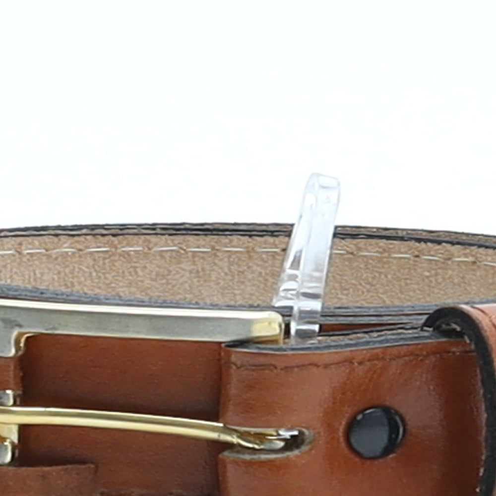 Preworn Mens Brown Solid Leather Dress Belt Belt Size M