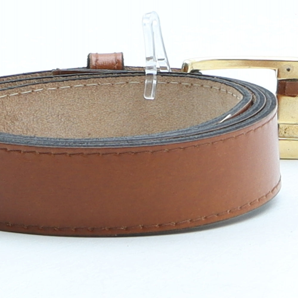 Preworn Mens Brown Solid Leather Dress Belt Belt Size M