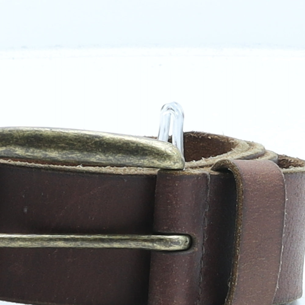 Marks and Spencer Mens Brown Solid Leather Dress Belt Belt Size 38