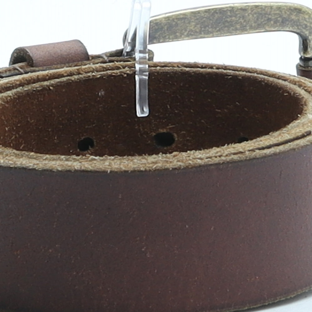Marks and Spencer Mens Brown Solid Leather Dress Belt Belt Size 38