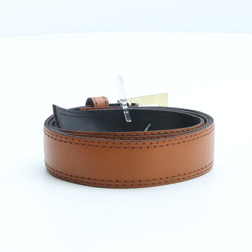 Preworn Womens Brown Solid Leather Basic Belt Belt Size M