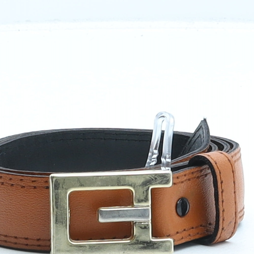 Preworn Womens Brown Solid Leather Basic Belt Belt Size M