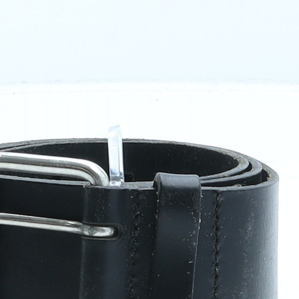 NEXT Womens Black Solid Leather Fashion Belt Belt Size 12