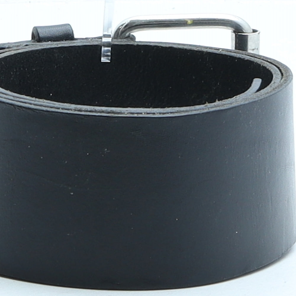 NEXT Womens Black Solid Leather Fashion Belt Belt Size 12