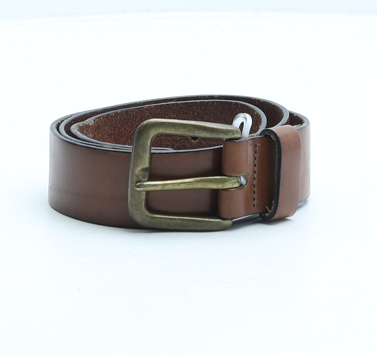 Marks and Spencer Mens Brown Solid Leather Dress Belt Belt Size 34