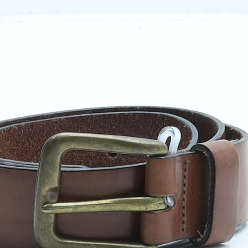 Marks and Spencer Mens Brown Solid Leather Dress Belt Belt Size 34