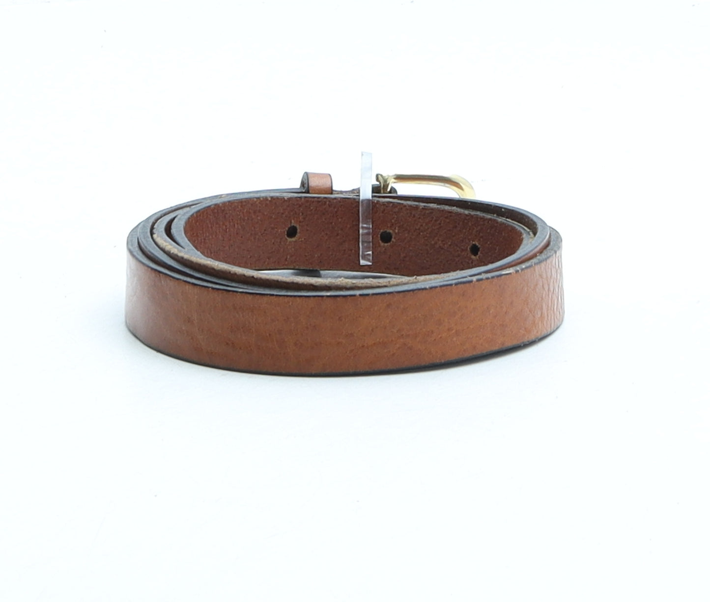 Preworn Womens Brown Solid Leather Basic Belt Belt Size S