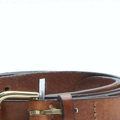 Preworn Womens Brown Solid Leather Basic Belt Belt Size S