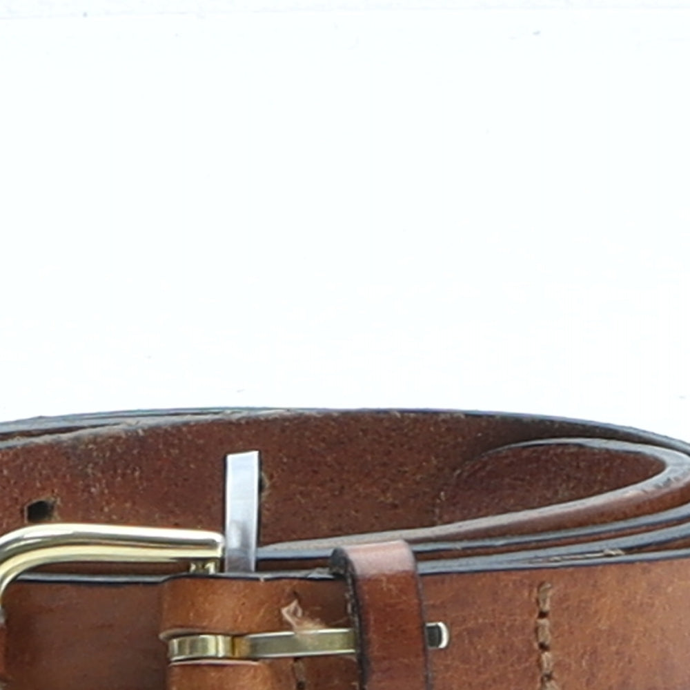 Preworn Womens Brown Solid Leather Basic Belt Belt Size S