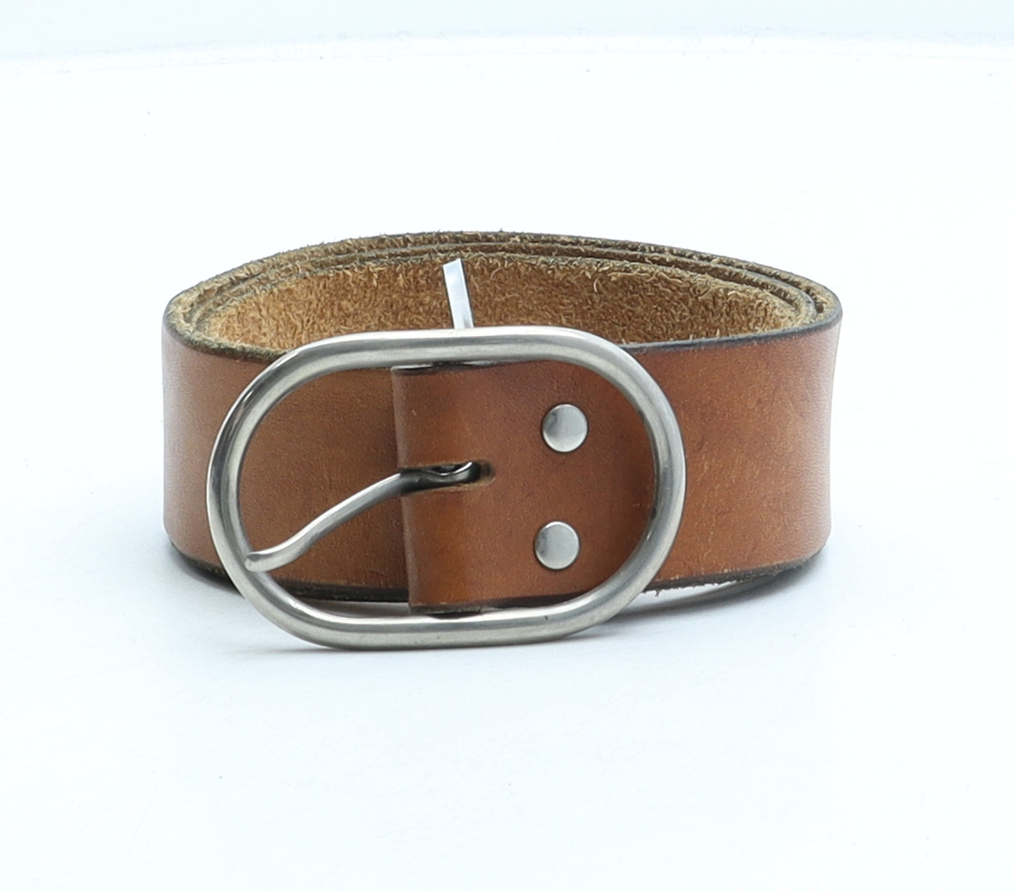 Magama Mens Brown Solid Leather Dress Belt Belt Size 40