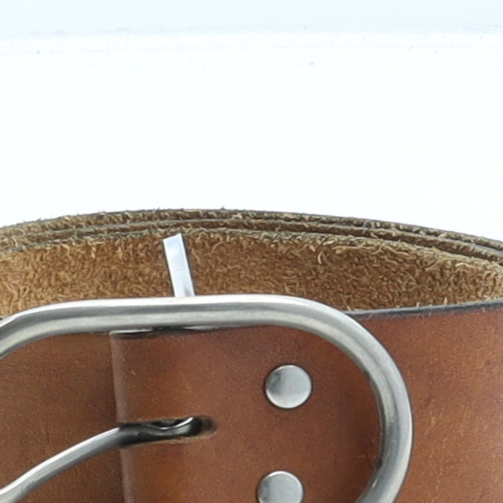 Magama Mens Brown Solid Leather Dress Belt Belt Size 40